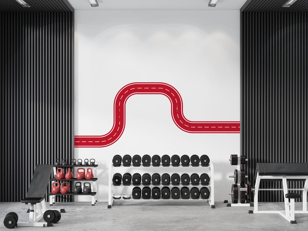 Race Track Wall Decal Road Wall Mural Playroom Car Track Wall Sticker Kids Room Nursery & Playroom