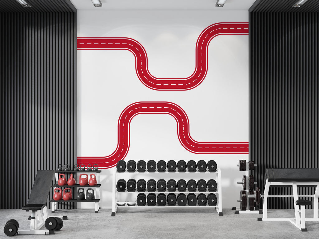 Race Track Wall Decal Road Wall Mural Playroom Car Track Wall Sticker Kids Room Nursery & Playroom