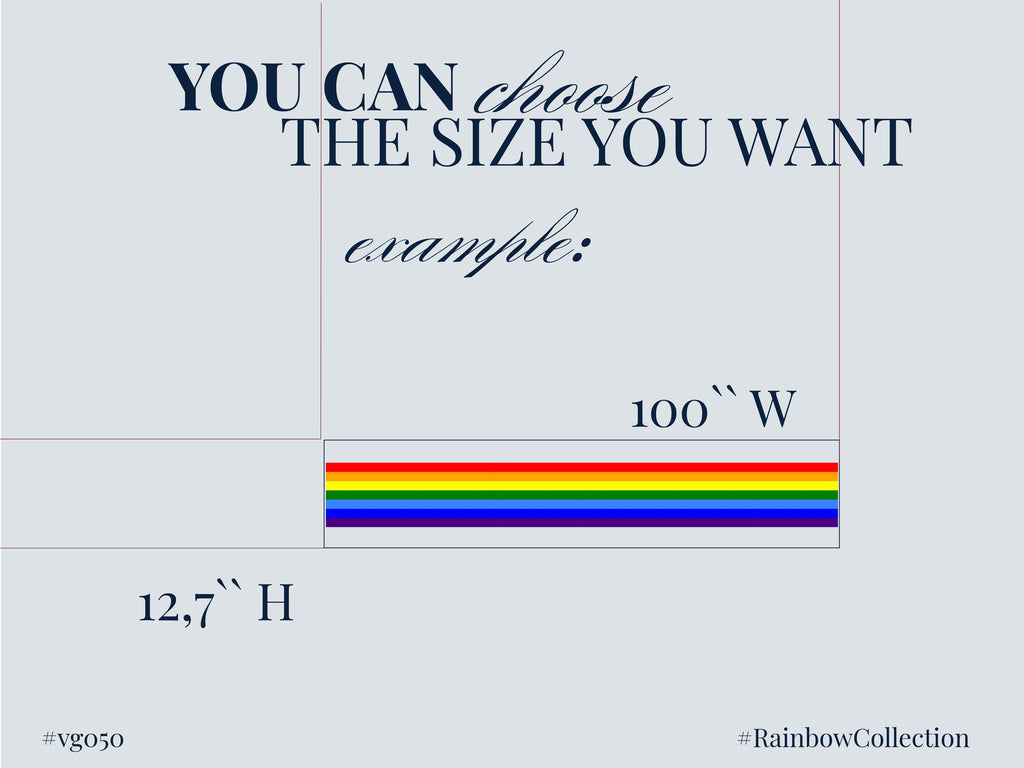 Rainbow Horizontal Wall Decal Wide Wall Accent Modern Rainbow Wall Art