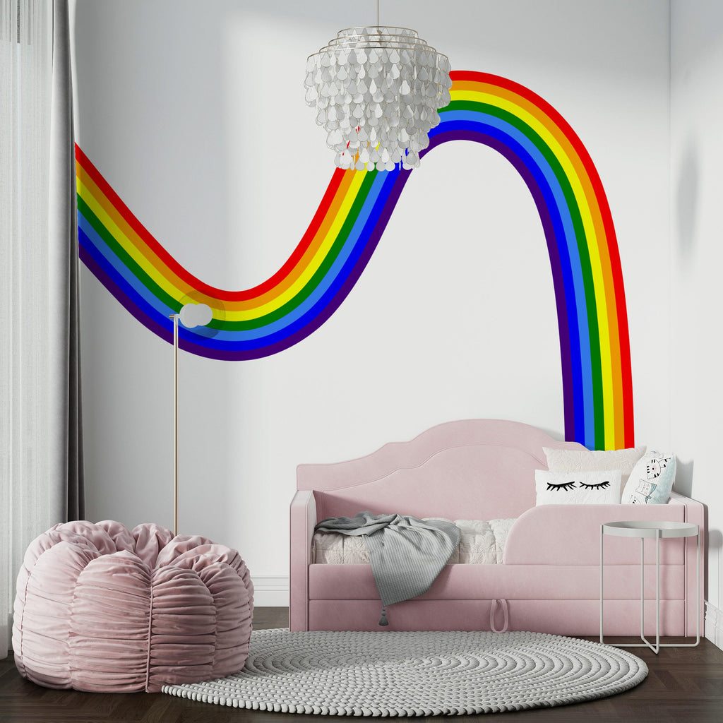 Rainbow Wall Decal for Nursery | Boho Kids Room Wall Sticker | Classic Rainbow Arc