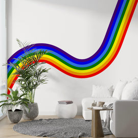 Downward Rainbow Wall Decal Yoga Room Wall Sticker Calm Wall Decor