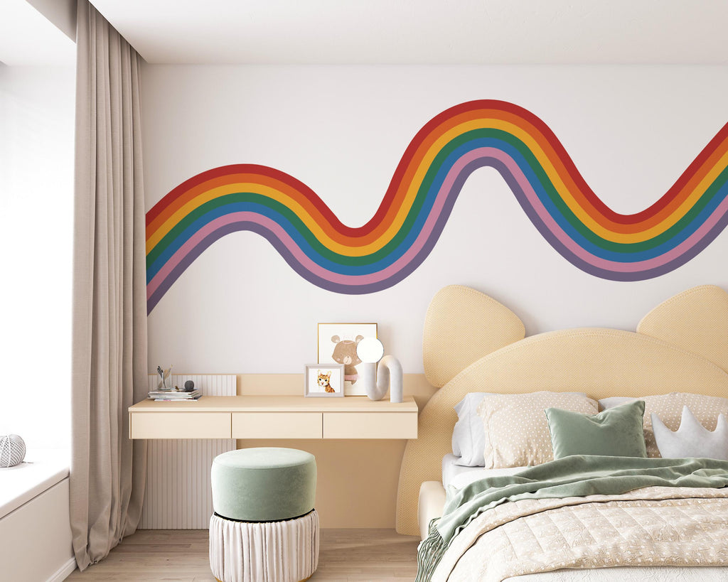 Rainbow Large Wall Decal for Accent Wall Vinyl Rainbow Sticker Nursery & Playroom Decor