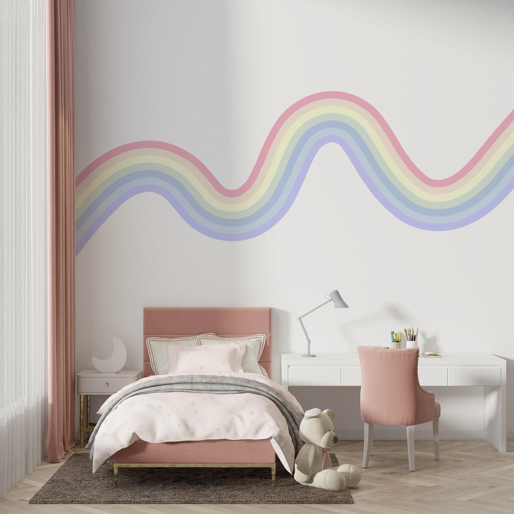Rainbow Large Wall Decal for Accent Wall Vinyl Rainbow Sticker Nursery & Playroom Decor