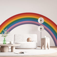 Load image into Gallery viewer, Rainbow Stripes Wave Concentric Rainbow Wall Decal for Playroom Soft Focal Wall Art | Kids Decor