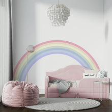 Load image into Gallery viewer, Rainbow Stripes Wave Concentric Rainbow Wall Decal for Playroom Soft Focal Wall Art | Kids Decor