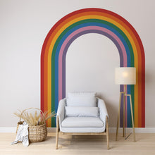 Load image into Gallery viewer, Rainbow Stripe Wave Overlapping Rainbow Wall Decal for Interior Layered Vinyl Wall Art Modern Design Decor