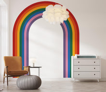 Load image into Gallery viewer, Rainbow Stripe Wave Overlapping Rainbow Wall Decal for Interior Layered Vinyl Wall Art Modern Design Decor