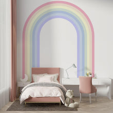 Load image into Gallery viewer, Rainbow Stripe Wave Overlapping Rainbow Wall Decal for Interior Layered Vinyl Wall Art Modern Design Decor