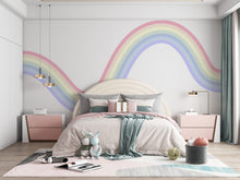 Load image into Gallery viewer, Rainbow Stripe Wave Line Rainbow Wall Decal for Modern Home Minimal Vinyl Wall Art Neutral Decor