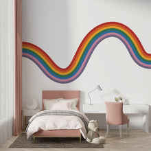 Load image into Gallery viewer, Rainbow Stripe Wave Line Rainbow Wall Decal for Modern Home Minimal Vinyl Wall Art Neutral Decor