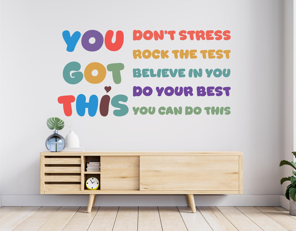 You Got This, Dont Stress wall decal Motivational Inspirational Wall Decal Sticker Office Wall Decal Women eyelashes Beauty 1111RS