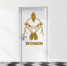 Load image into Gallery viewer, Funny Bathroom Sign Hen Door Decal, Bar Restaurant Toilet Door Decal, Bathroom Door Sign, Man Woman Modern Signs Vinyl Stickers, WC