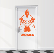 Load image into Gallery viewer, Funny Bathroom Sign Hen Door Decal, Bar Restaurant Toilet Door Decal, Bathroom Door Sign, Man Woman Modern Signs Vinyl Stickers, WC