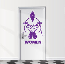 Load image into Gallery viewer, Funny Bathroom Sign Hen Door Decal, Bar Restaurant Toilet Door Decal, Bathroom Door Sign, Man Woman Modern Signs Vinyl Stickers, WC