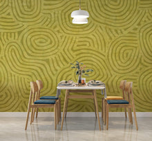 Load image into Gallery viewer, Nature-Inspired Green Abstract Wallpaper Organic Line Pattern Wall Mural Calming Wellness Interior Decor Earthy Modern Wall Art 820LU