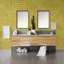 Load image into Gallery viewer, Nature-Inspired Green Abstract Wallpaper Organic Line Pattern Wall Mural Calming Wellness Interior Decor Earthy Modern Wall Art 820LU