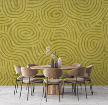 Load image into Gallery viewer, Nature-Inspired Green Abstract Wallpaper Organic Line Pattern Wall Mural Calming Wellness Interior Decor Earthy Modern Wall Art 820LU