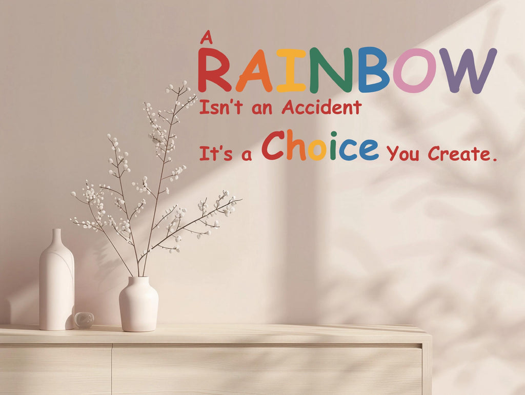 Text Wall Decal Peel And Stick Kids Room Nursery Playroom Pastel Rainbow Colors