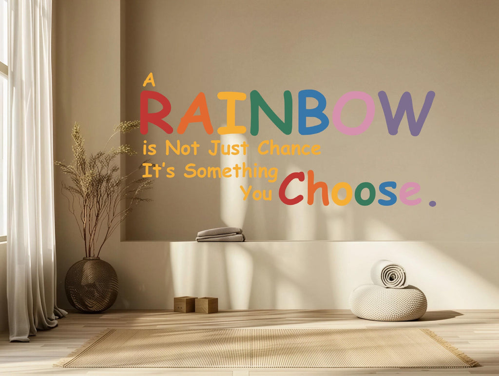 Text Wall Mural Peel And Stick Nursery Kids Room Baby Bedroom Classic Rainbow ROYGBIV