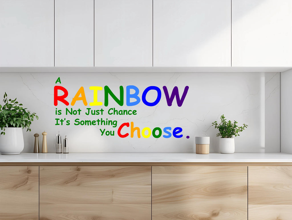 Text Wall Mural Peel And Stick Nursery Kids Room Baby Bedroom Classic Rainbow ROYGBIV
