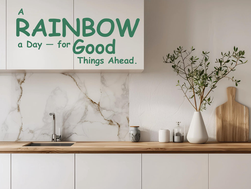 Text Sticker Wall Decal Nursery Kids Room School Playroom Rainbow Colors