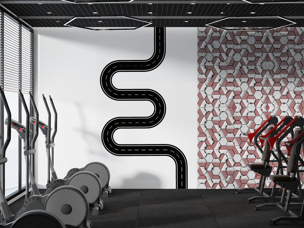 Race Track Wall Decal Car Road Wall Mural Playroom Kids Room