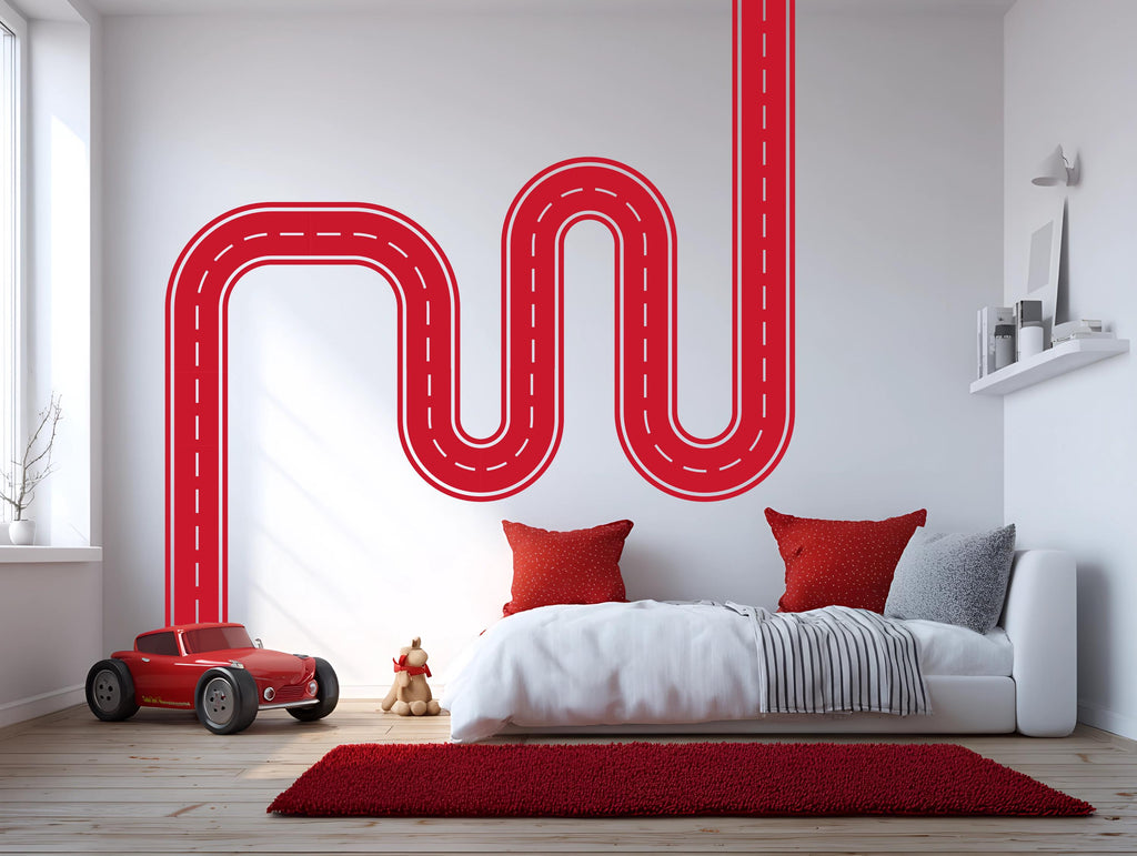 Road Wall Decal Car Track Wall Mural Boys Room Playroom Kids Room