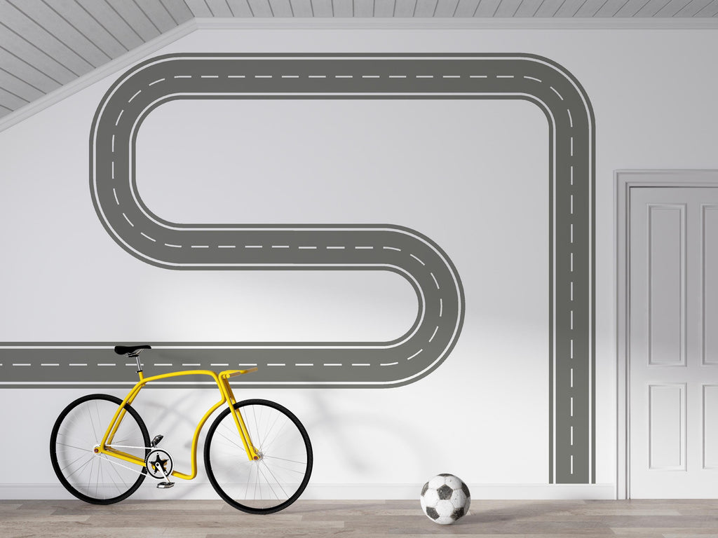 Highway Wall Decal Winding Road Wall Mural Boys Room Kids Room