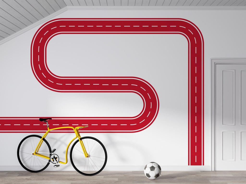 Highway Wall Decal Winding Road Wall Mural Boys Room Kids Room