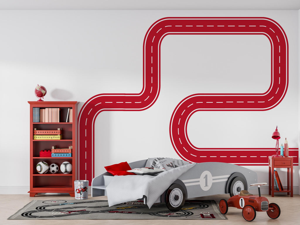 Road Wall Decal Racing Track Wall Mural Workplace Openplace