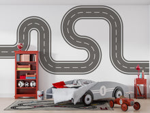 Load image into Gallery viewer, Winding Road Wall Decal: Playroom Race Track Mural for Kids Room Vinyl Sticker