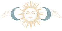 Load image into Gallery viewer, Celestial Sun Moon Wall Decal Boho Yoga Studio Wall Art Minimalist Spiritual Vinyl Sticker Meditation Wellness Room Decor