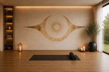 Load image into Gallery viewer, Boho Sun Moon Wall Decal Celestial Yoga Studio Wall Art Minimalist Spiritual Vinyl Sticker Meditation Room Wellness Decor