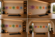 Load image into Gallery viewer, Chakra Energy Wall Decal Yoga Studio Wall Art Spiritual Meditation Vinyl Sticker Colorful Wellness Room Decor Boho Zen Mural