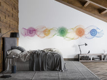 Load image into Gallery viewer, Chakra Energy Wall Decal Yoga Studio Wall Art Spiritual Meditation Vinyl Sticker Colorful Wellness Room Decor Boho Zen Mural