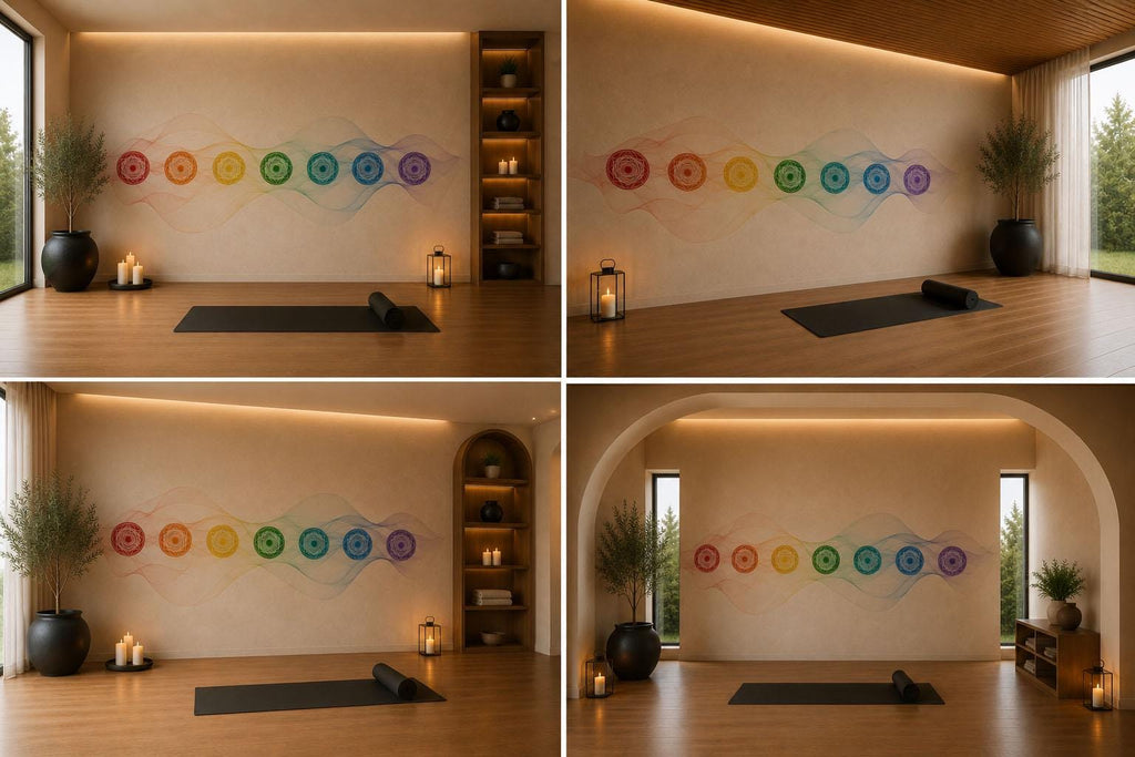 Rainbow Chakra Wall Decal Yoga Studio Wall Art Meditation Room Vinyl Sticker Spiritual Wellness Decor Zen Energy Mural
