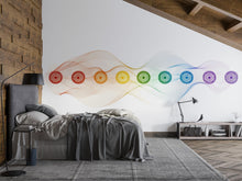 Load image into Gallery viewer, Rainbow Chakra Wall Decal Yoga Studio Wall Art Meditation Room Vinyl Sticker Spiritual Wellness Decor Zen Energy Mural