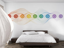 Load image into Gallery viewer, Rainbow Chakra Wall Decal Yoga Studio Wall Art Meditation Room Vinyl Sticker Spiritual Wellness Decor Zen Energy Mural