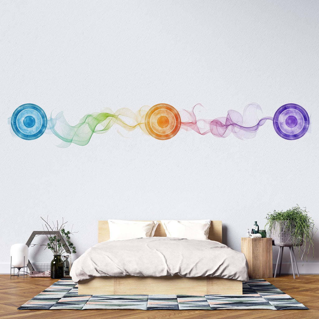 Minimalist Chakra Wall Decal Yoga Studio Wall Art Meditation Room Vinyl Sticker Spiritual Wellness Decor Modern Zen Mural