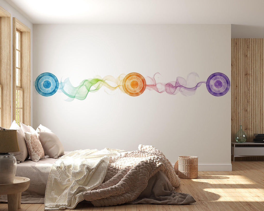 Minimalist Chakra Wall Decal Yoga Studio Wall Art Meditation Room Vinyl Sticker Spiritual Wellness Decor Modern Zen Mural
