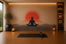 Load image into Gallery viewer, Meditation Sunset Wall Decal Yoga Studio Wall Art Zen Spiritual Vinyl Sticker Wellness Room Decor Boho Meditation Mural