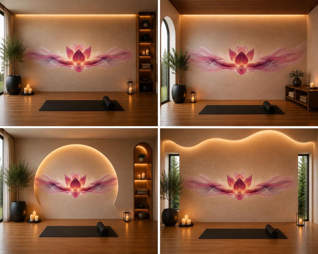 Pink Lotus Flower Wall Decal Yoga Studio Wall Art Zen Meditation Vinyl Sticker Spiritual Wellness Room Decor Boho Lotus Mural