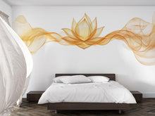Load image into Gallery viewer, Golden Lotus Wall Decal Yoga Studio Wall Art Zen Meditation Vinyl Sticker Wellness Room Decor Spiritual Boho Lotus Mural