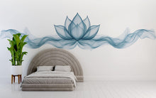 Load image into Gallery viewer, Blue Lotus Wall Decal Yoga Studio Wall Art Zen Meditation Vinyl Sticker Wellness Room Decor Spiritual Lotus Flower Mural