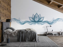 Load image into Gallery viewer, Blue Lotus Wall Decal Yoga Studio Wall Art Zen Meditation Vinyl Sticker Wellness Room Decor Spiritual Lotus Flower Mural