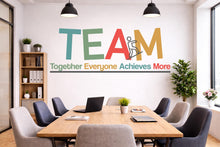 Load image into Gallery viewer, Teamwork Wall Decal, Together Everyone Achieves More Office Quote, Motivational Sticker, Classroom Wall Decor, Team Building Wall Art 822LU