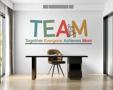 Load image into Gallery viewer, Teamwork Wall Decal, Together Everyone Achieves More Office Quote, Motivational Sticker, Classroom Wall Decor, Team Building Wall Art 822LU