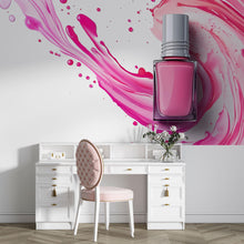 Load image into Gallery viewer, Pink Nail Salon Wall Art, Nail Polish Poster, Beauty Salon Decor, Manicure Studio Print, Glam Spa Reception Wall Decor, 566mv