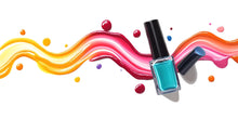 Load image into Gallery viewer, Colorful Nail Polish Sticker, Turquoise Manicure Decal, Beauty Salon Sticker, Nail Tech Gift, Glam Polish Bottle Sticker, 568mv
