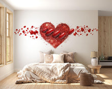 Load image into Gallery viewer, Red Heart Nail Wall Decal, Manicure Bedroom Wall Art, Valentine Love Mural, Nail Salon Decor, Romantic Beauty Room Decor, 571mv